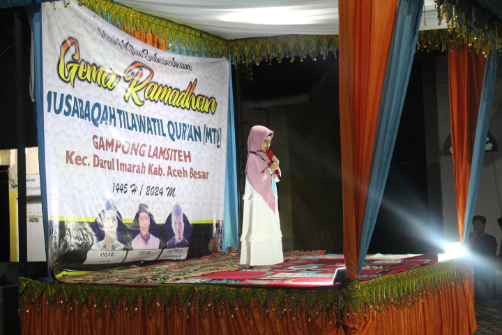 Masyarakat Gampong Lamsiteh Mengadakan Agenda Musabaqah Tilawatil Quran (MTQ) pada Bulan Ramadhan.